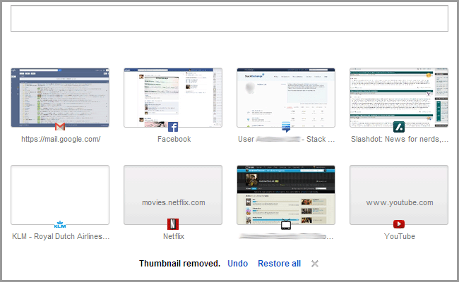 restore thumbnails on google chrome for mac